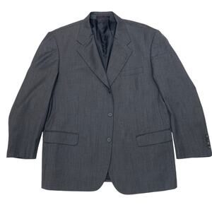 Giorgio Cosani Mens 48R Blazer Dark Gray Three Button Suit Coat Jacket Sportcoat